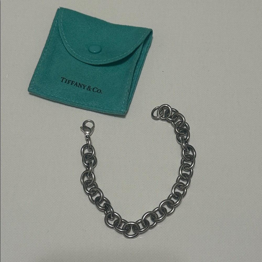 Tiffany & Co. Silver Bracelet with Teal Pouch - Picture 11 of 16